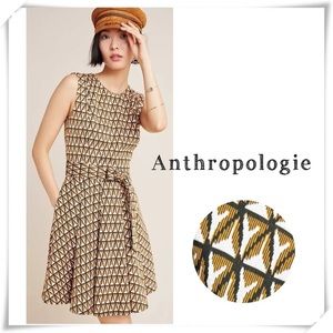 Anthropologie Hutch Amina Geometric Knit Belted Dress 0000049 Size S New